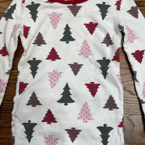 Jingles & Joy Girls Festive Christmas Tree Print Holiday Long Sleeve Pajamas 4 - Picture 3 of 13